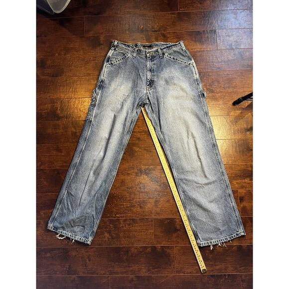 Polo Jean Company Y2K VTG Carpenter Logo Insert Straight Leg Baggy Jean 34X34 - Picture 4 of 7
